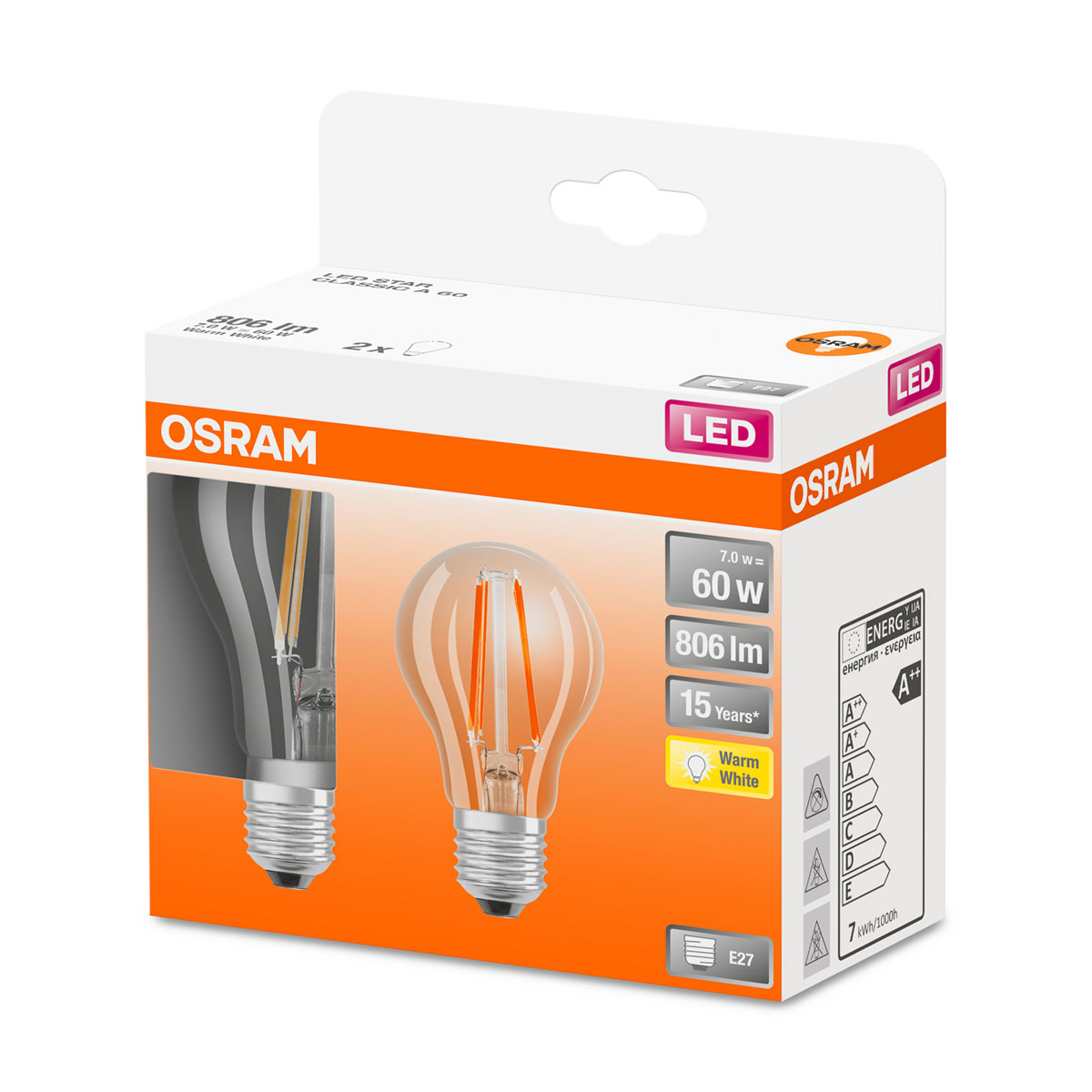 Osram LED-Glühlampe warmweiß 60W 2 Stück Bild 2