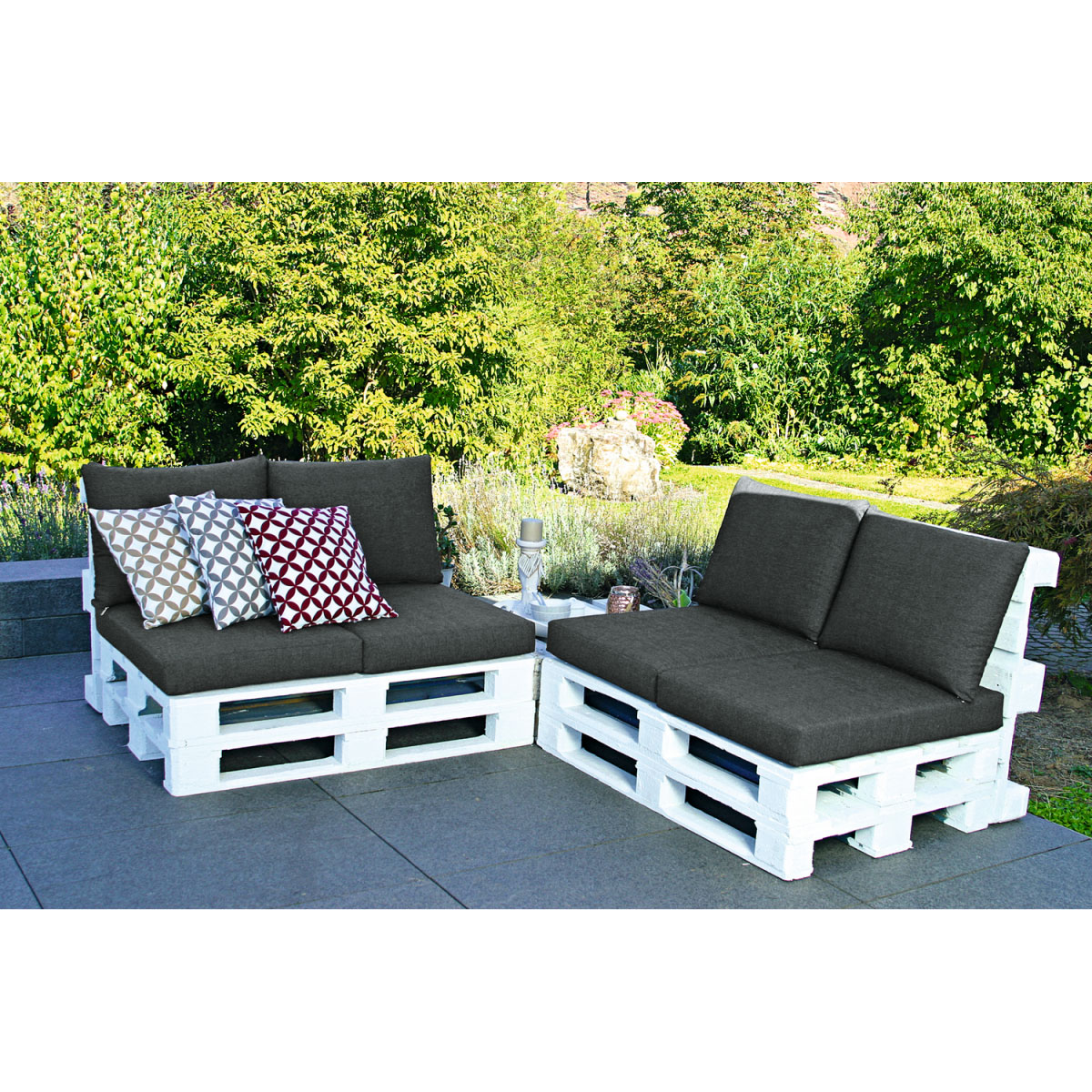 GO-DE Palettenauflage 2- teilig anthrazit 60 x 80 cm wasserabweisend Bild 3