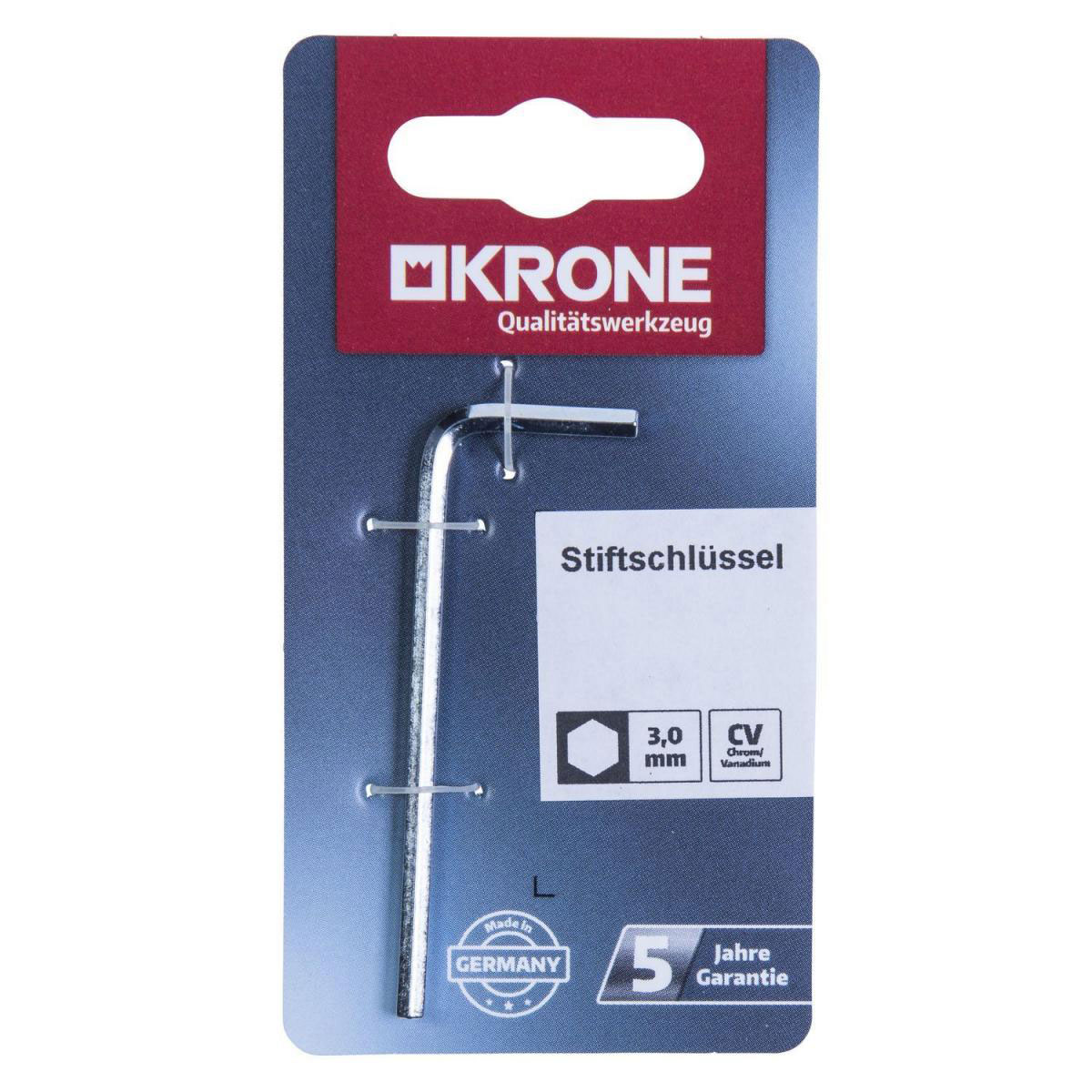 Krone Stiftschlüssel 6-kantig 3 mm Bild 3