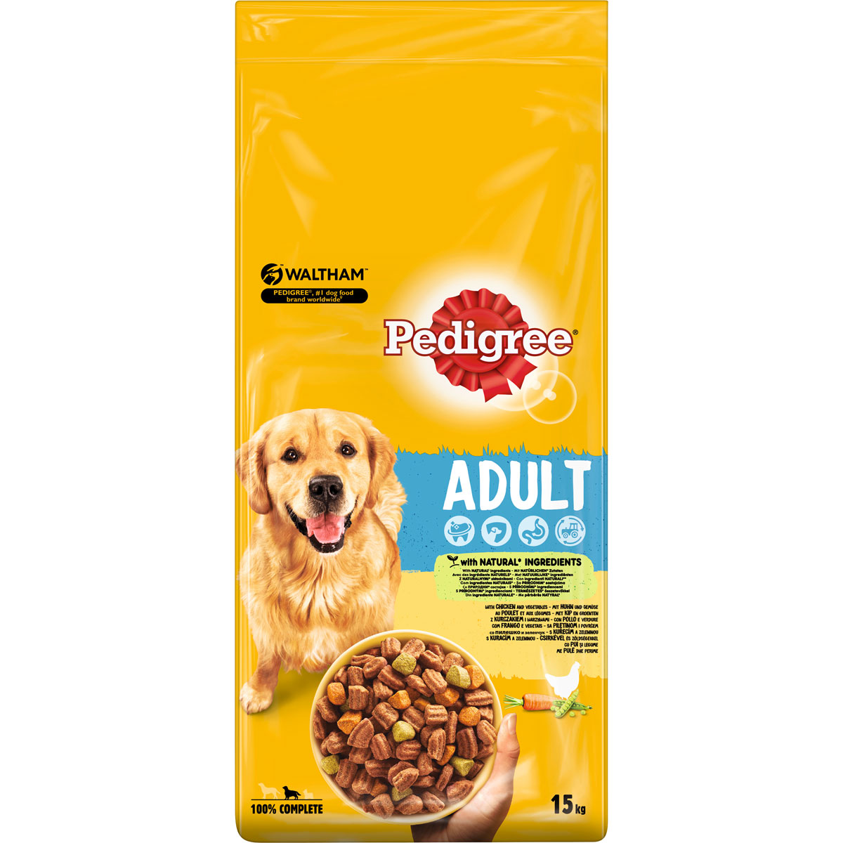 Pedigree Trockenfutter Huhn und Gemüse 15 kg Bild 1