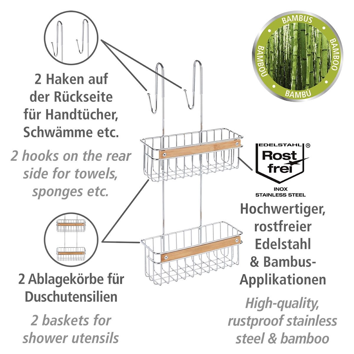 Wenko Badregal Zerbo Edelstahl Bild 2