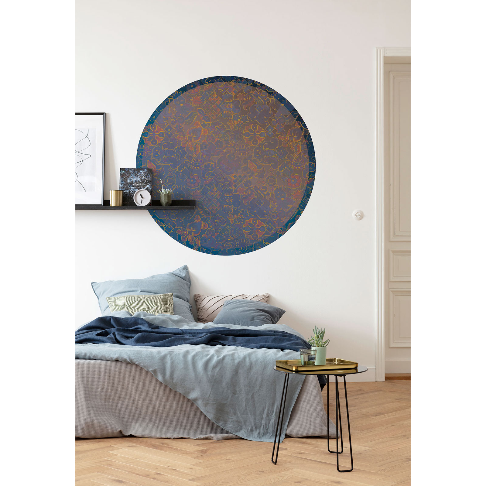 Komar  Selbstklebende Vlies Fototapete rund Ornament Durchmesser 125 cm