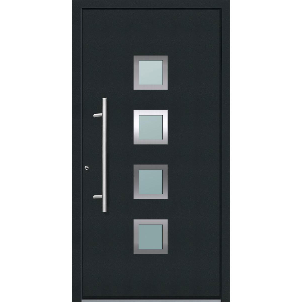 Aluminium Sicherheits-Haustür Mailand Superior 60 mm anthrazit 100 x 210 cm Anschlag links inkl Griffset