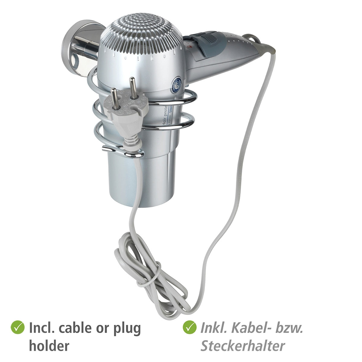 Wenko Haartrocknerhalter Bosio Glänzend Edelstahl Bild 4