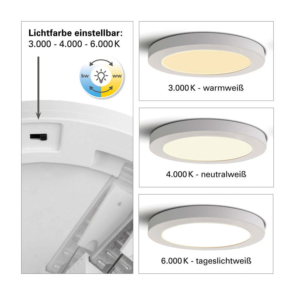 Naeve LED DL Bonus Metall/KS chromeLxBxH: 22,5x22,5x1,9cm Bild 8