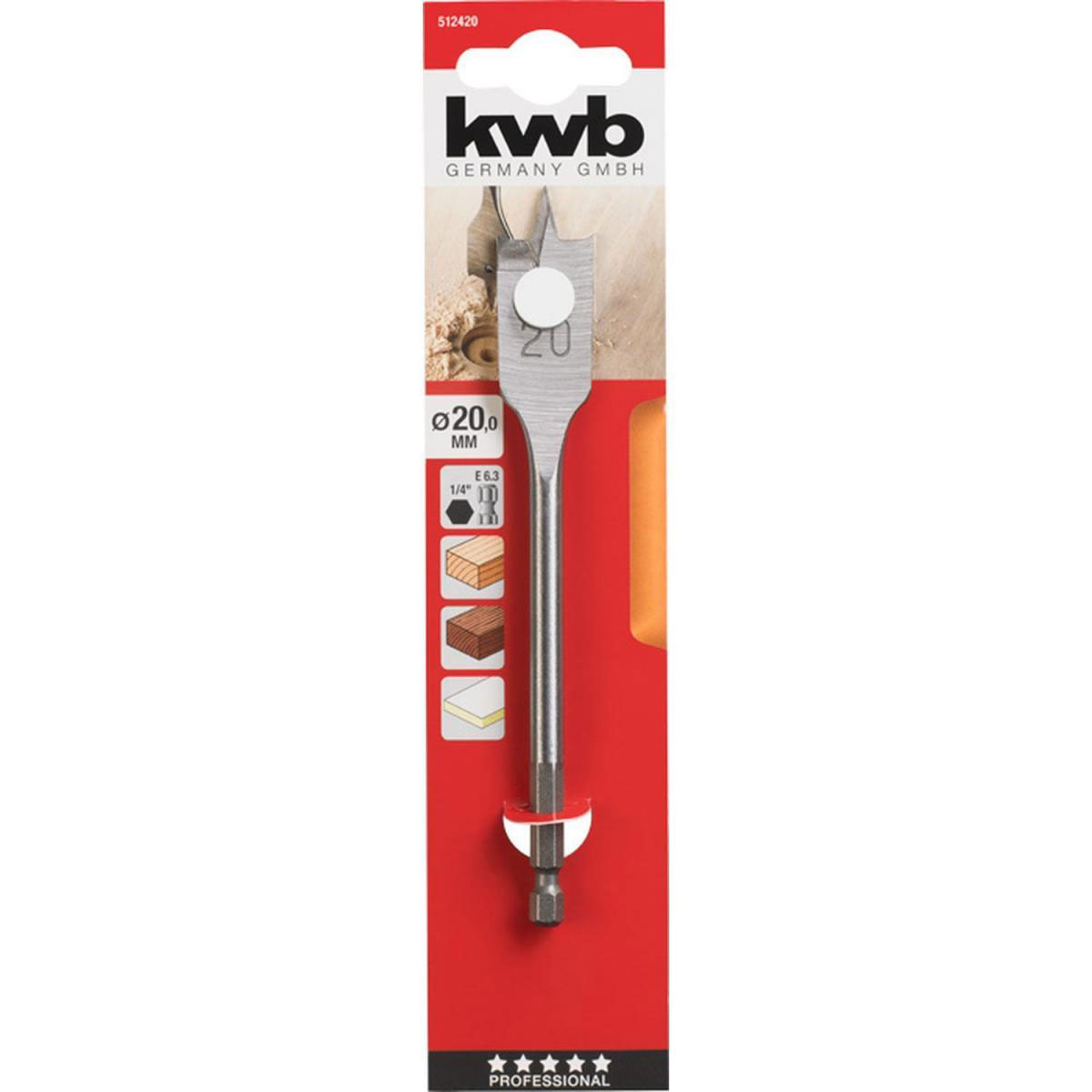 kwb  Flachfräsbohrer Durchmesser 20 mm Bild 2
