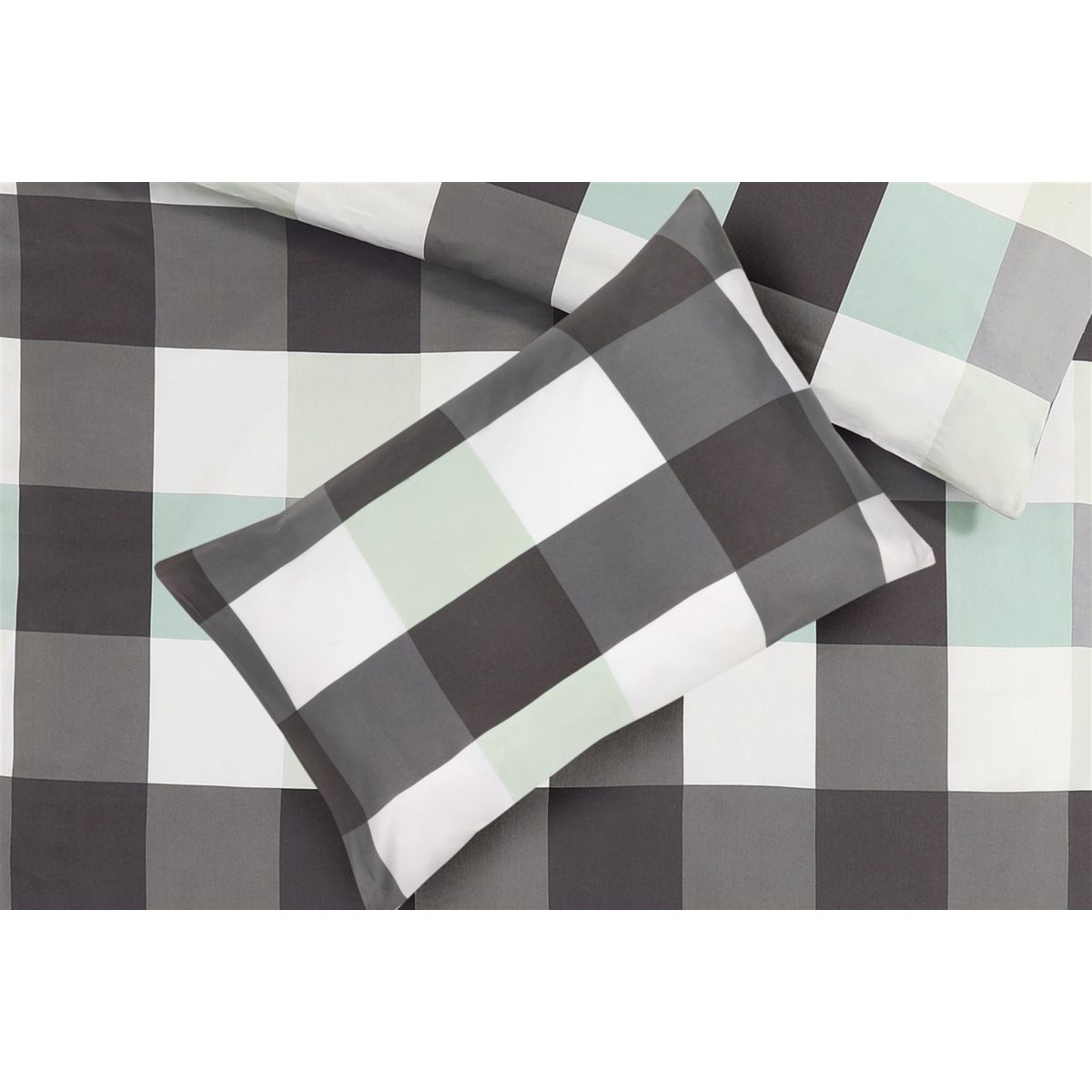 Bettwäsche Nevada 125-AT Anthrazit / Mint 140cm x 200cm Bild 4