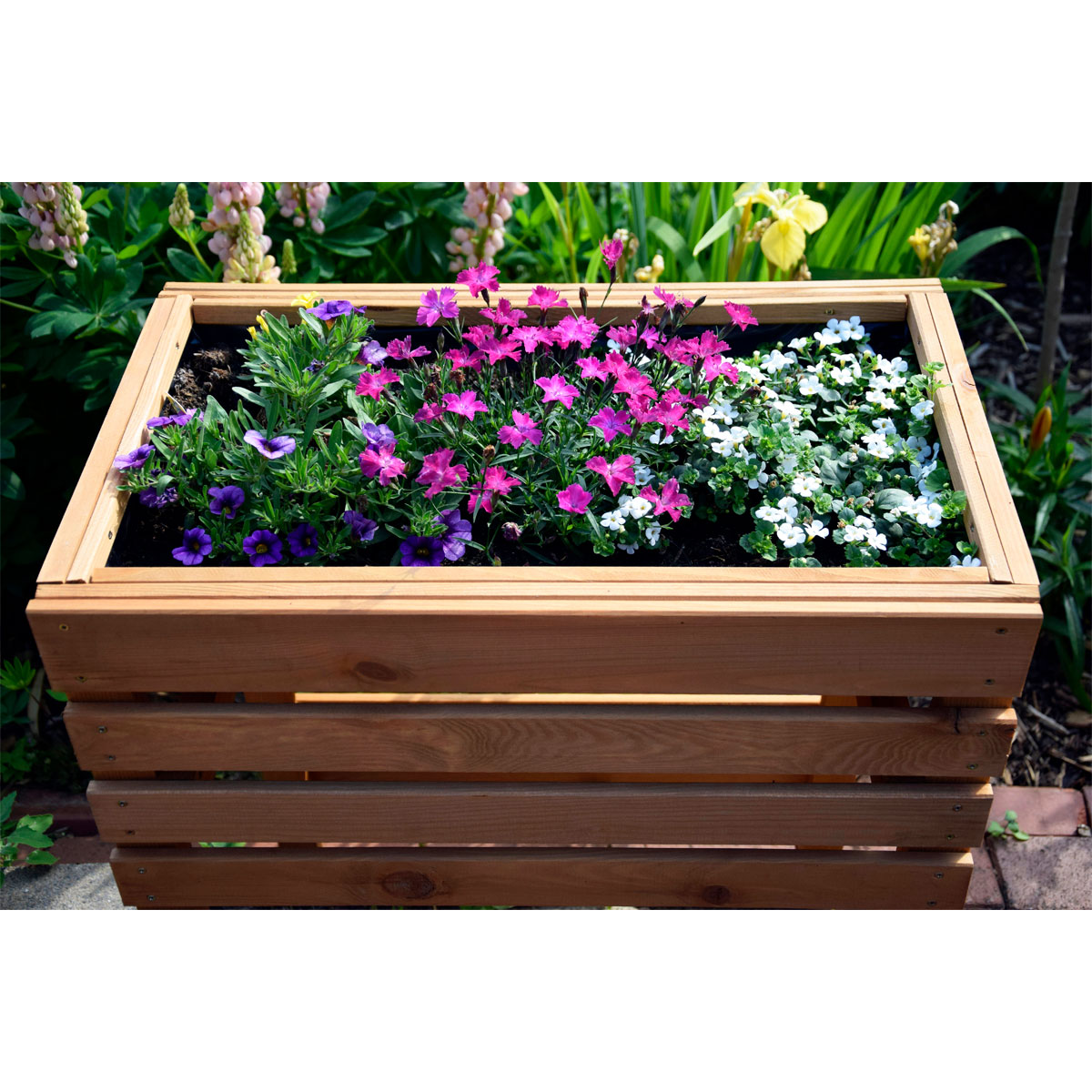 dobar Hochbeet 58 x 71 x 36 cm braun mit Lasur-Imprägnierung Bild 6