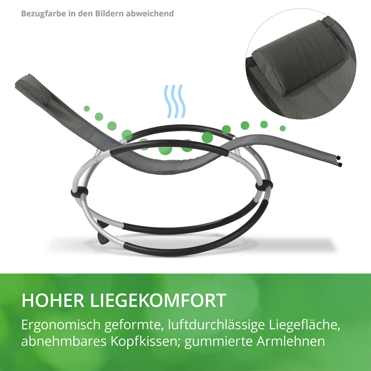 Leco Klappbare Gartenliege ergonomisch geformte Liegefläche Natur Bild 3