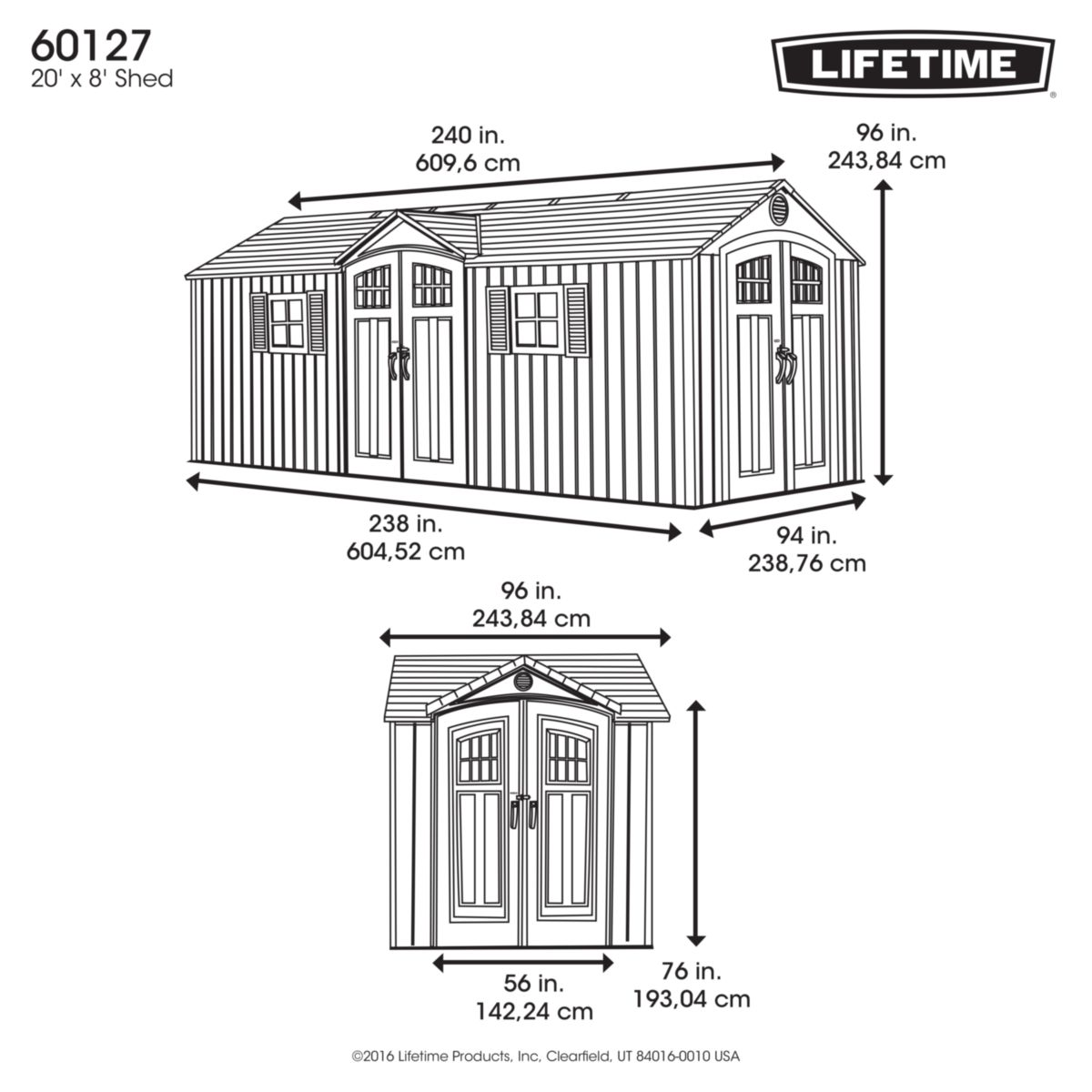 Lifetime Gerätehaus Makro 243,84x609,6x243,84 cm Bild 11