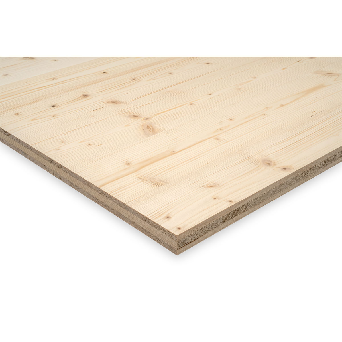 3 Schicht-Naturholzplatte Fichte C+/C+ 250 x 205 x 1,9 cm