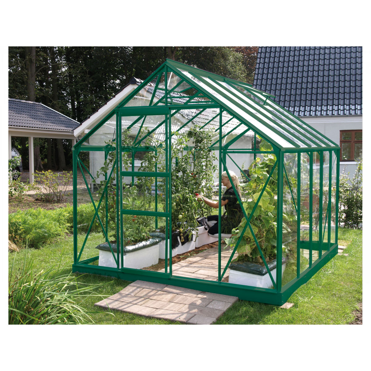 Vitavia Gewächshaus Merkur 8300 8,3m² 3 mm Einscheibensicherheitsglas grün Bild 1