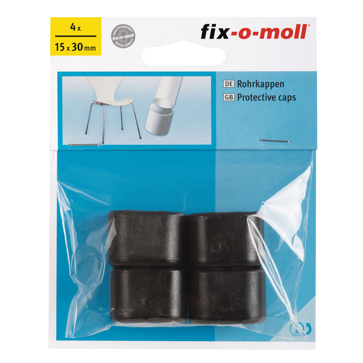 Suki Rohrkappen 3 x 1,5 cm schwarz 4 Stück Bild 2