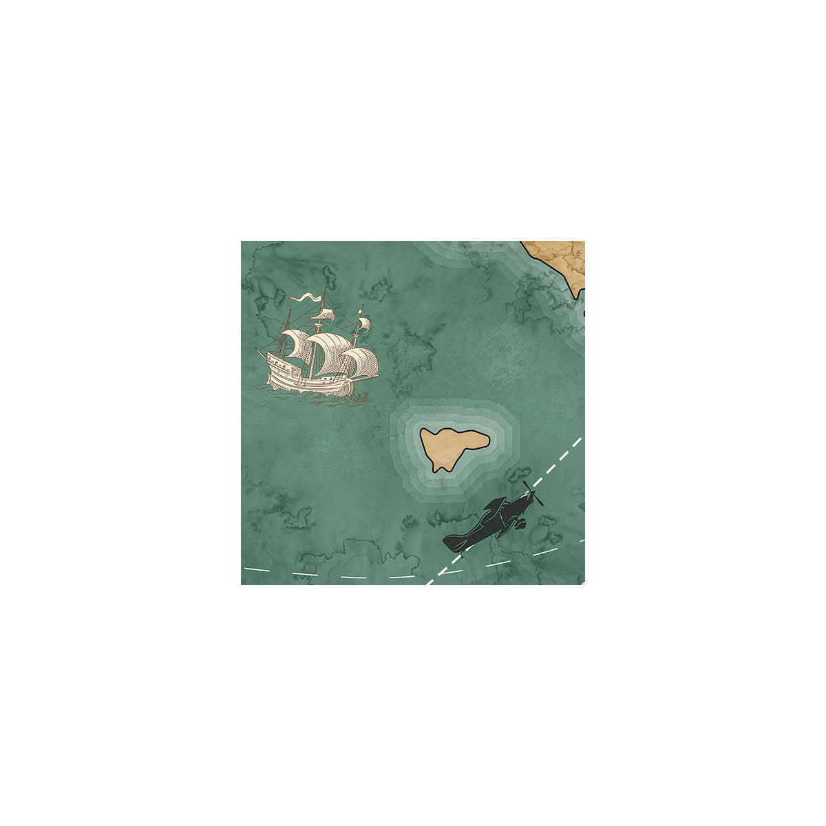 Komar  Vlies Fototapete Old Travel Map 300x280 cm Bild 6