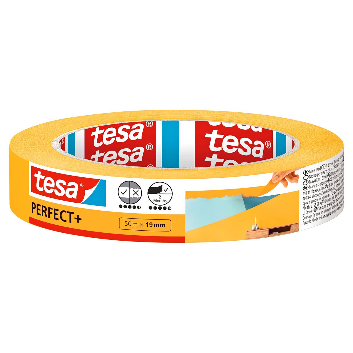 Tesa Malerband Perfect+ 50m x 19 mm Bild 1