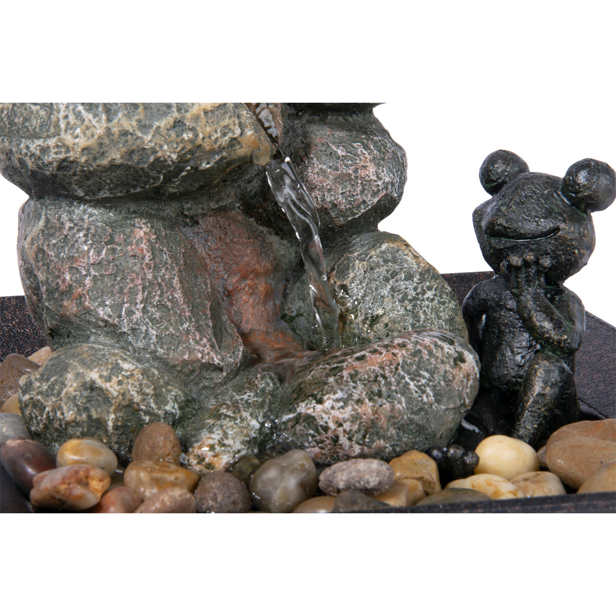 dobar Zimmerbrunnen mit Frosch 20 x 21,5 x 20 cm grau-schwarz Bild 6