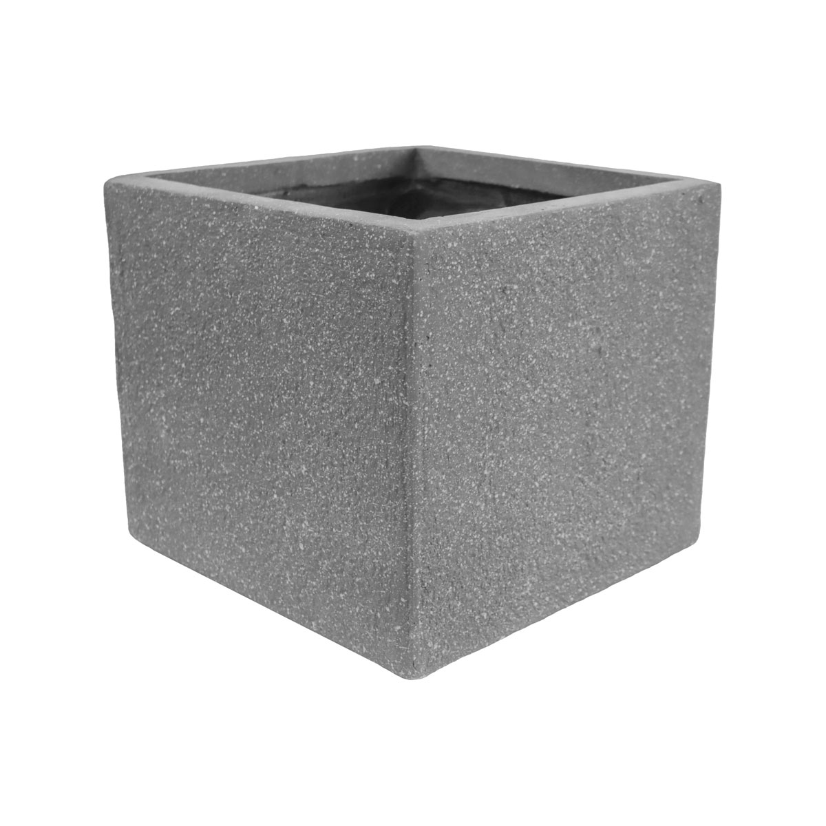 Blumenkasten Sandstone mit Ablaufloch eckig grau 43 x 41 cm