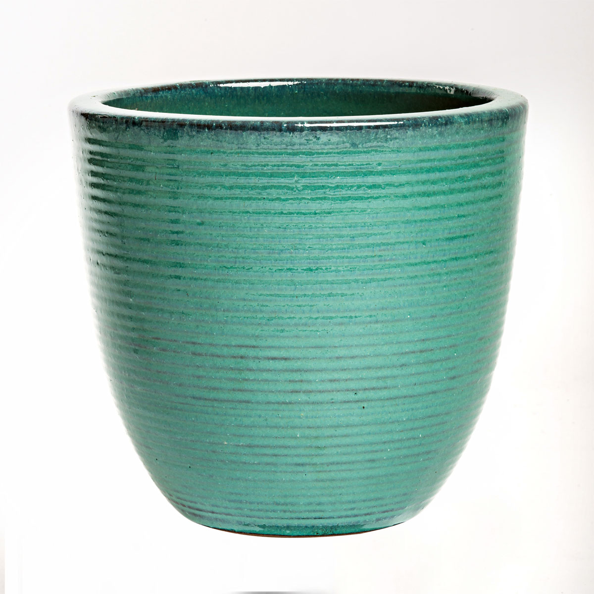 Haveson Pflanztopf Feine Rille türkis glasiert Durchmesser 22 x 22 cm