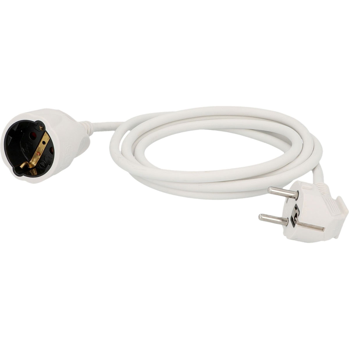 Schuko-Verlängerung H05VV-F3G1 2m weiß