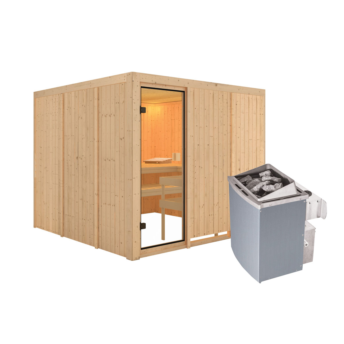 Karibu Sauna Arvika naturbelassen integrierte Steuerung Bild 3