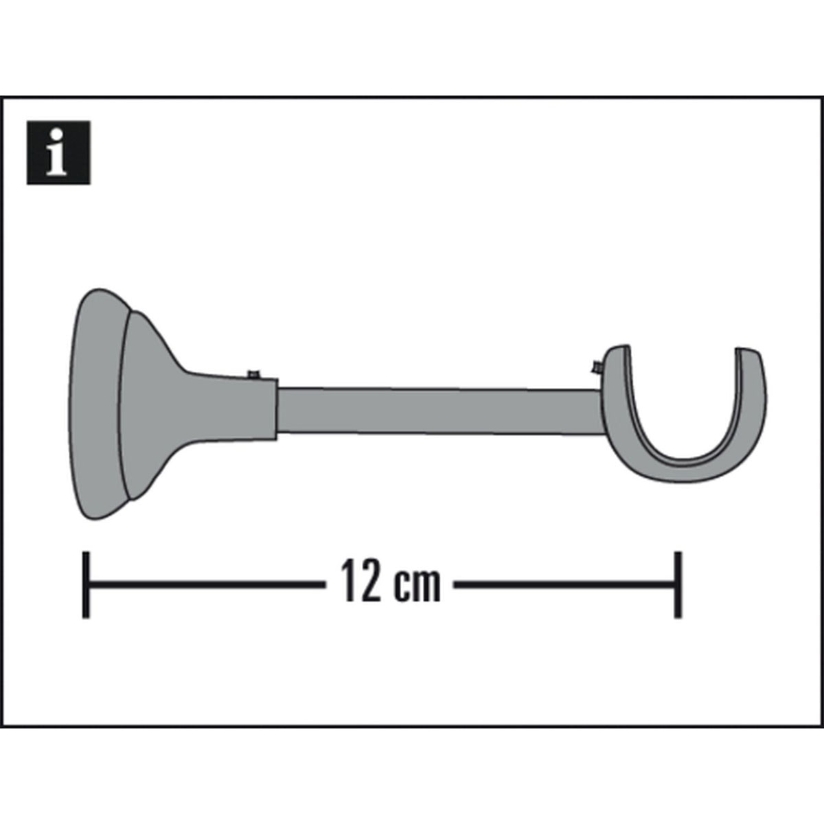 Gardinia Träger Rustikal offen für Durchmesser 25 mm 12 cm Edelstahl-optik Bild 2