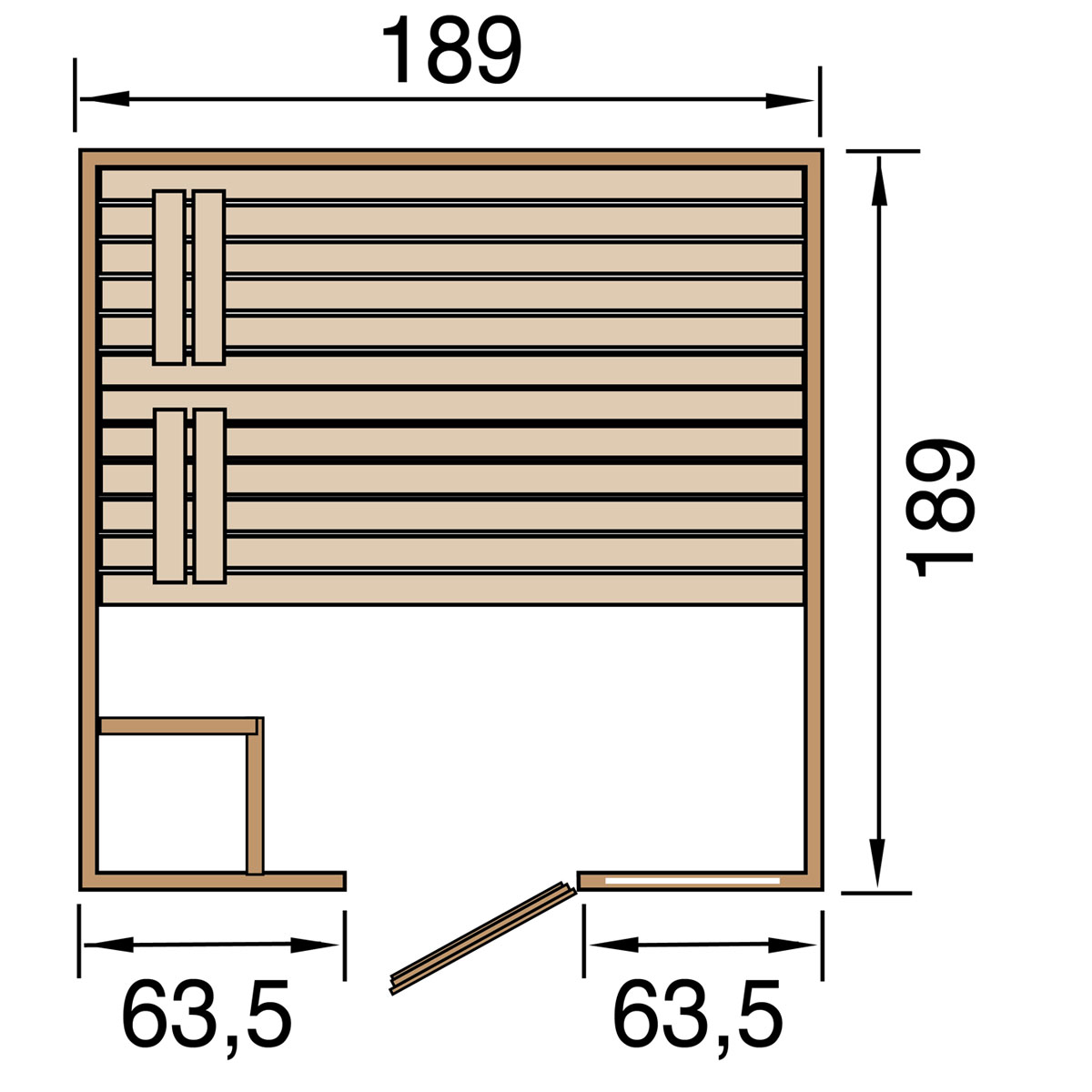 Weka Massivholzsauna „Valida 3“, GTF Bild 3