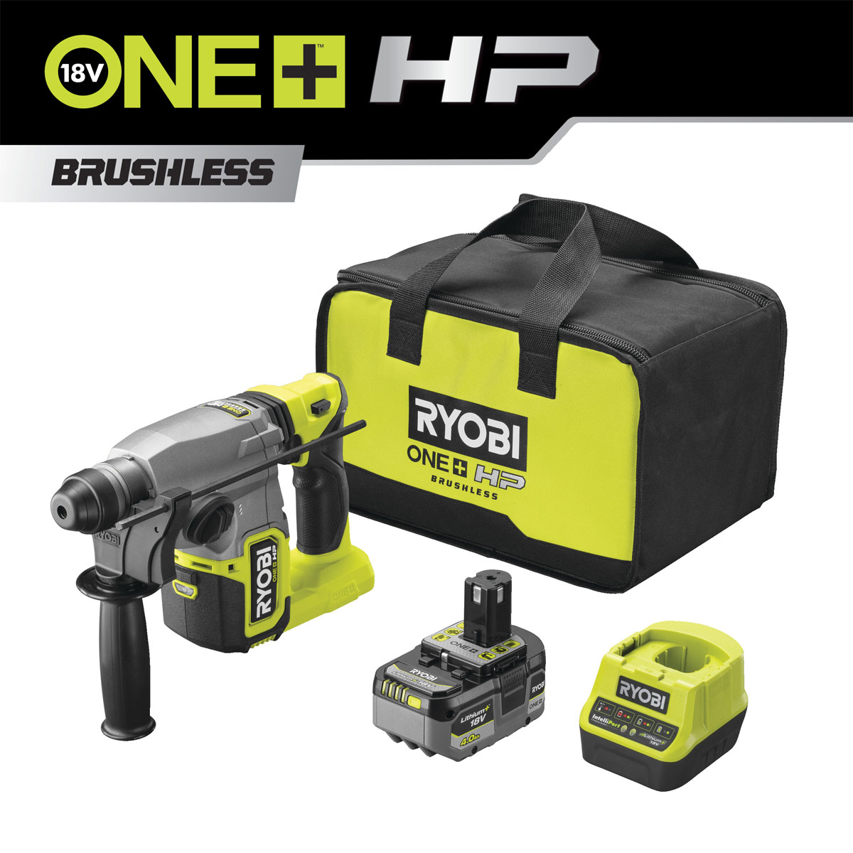 Ryobi  Akku-SDS-Bohrhammer RSDS18X-1C40S mit Akku und Ladegerät
