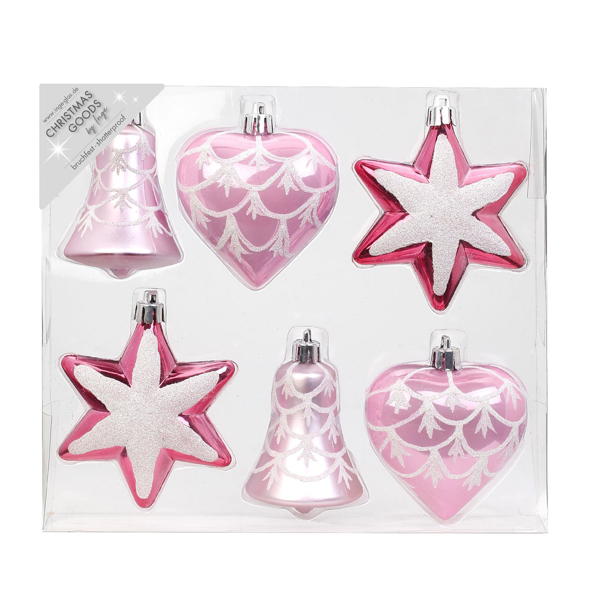 Formensortiment Kunststoff 9 cm 6 Stk Rosa-Mix Bild 2