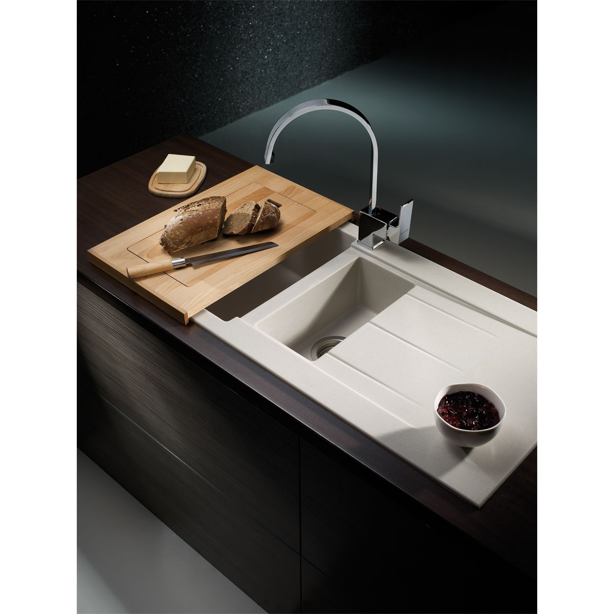 Pyramis  Einbauspuele ALAZIA 100 x 50 cm 1 1/2B 1D Iron Grey Bild 2