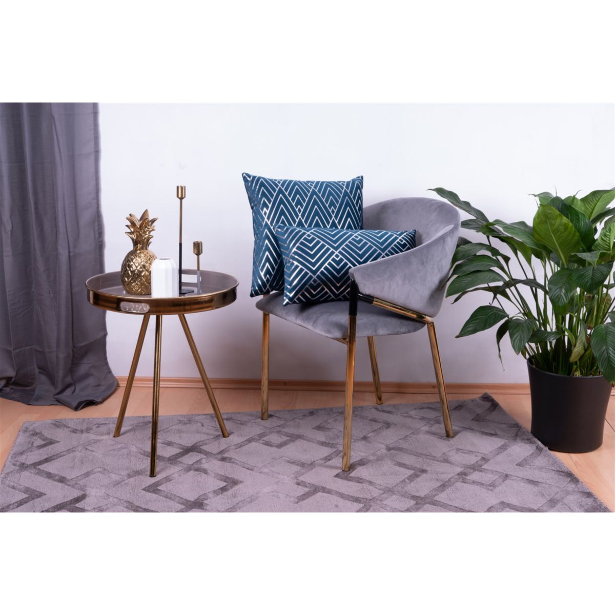 Dekokissen Prisma 225 2er-Set blau / silber Bild 5