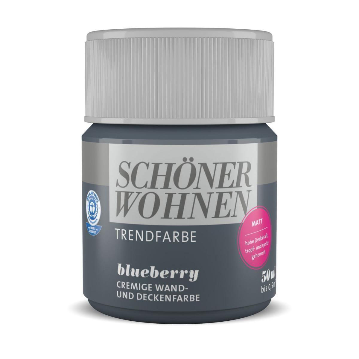 Schöner Wohnen Farbe Tester Trendfarbe matt 50 ml Blueberry