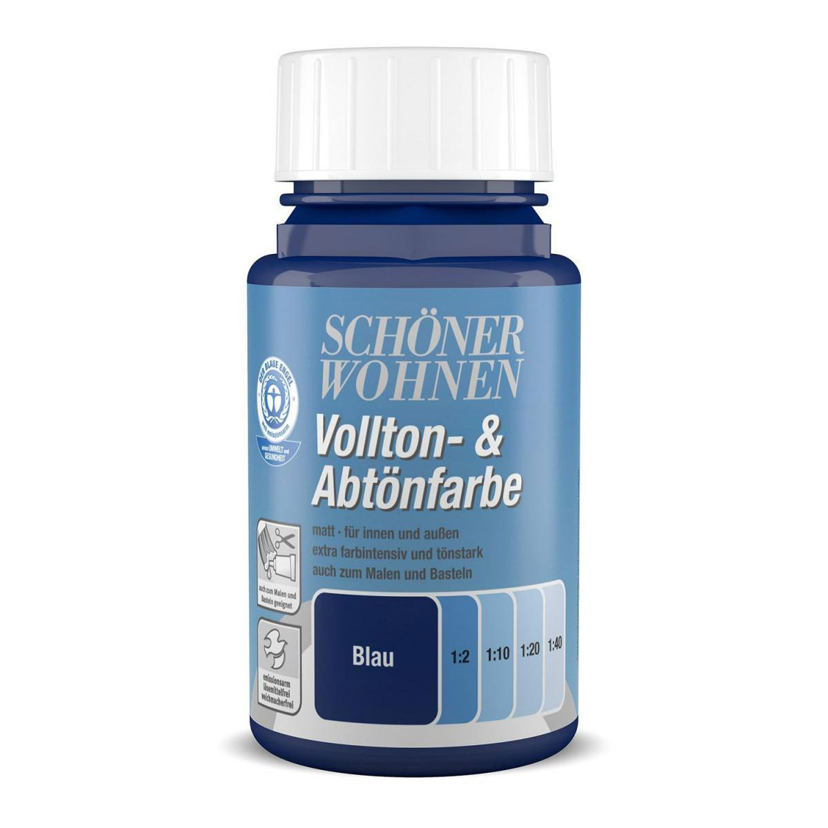 Schöner Wohnen Farbe Voll- und Abtönfarbe Blau 0,125 L