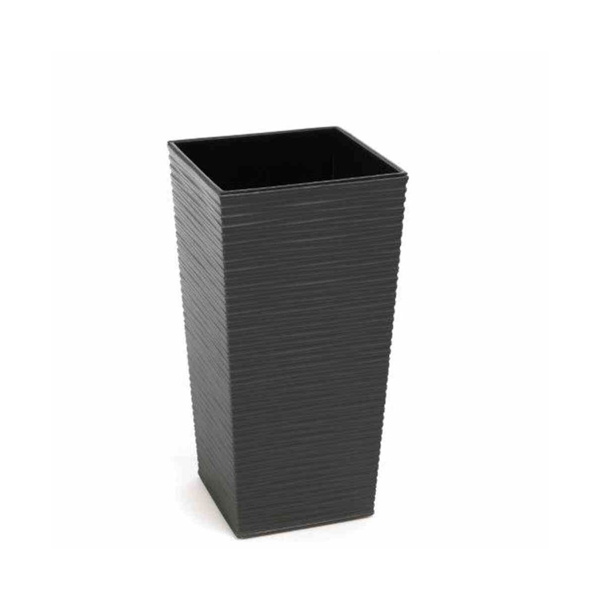 Siena Garden Pflanzgefäß Nizza 40 x 40 x 75 cm graphit Rillenoptik Bild 1