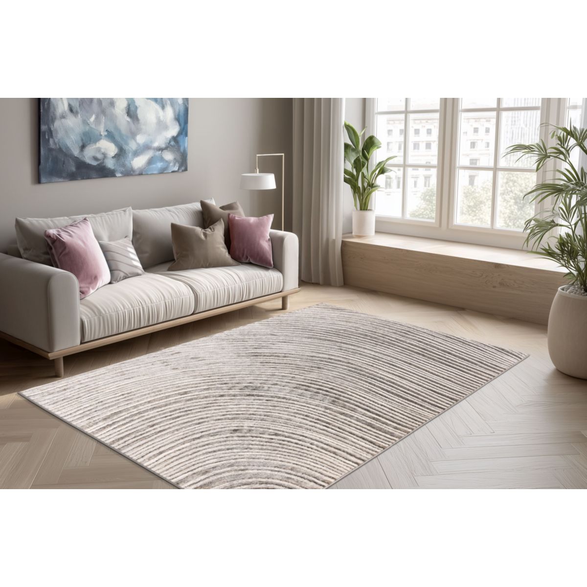 Chalk 425 Silber / Beige 200 x 290 cm Bild 3