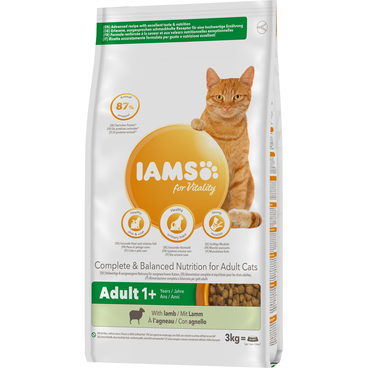 IAMS Trockenfutter Vital Katze mit Lamm 3 kg Bild 1
