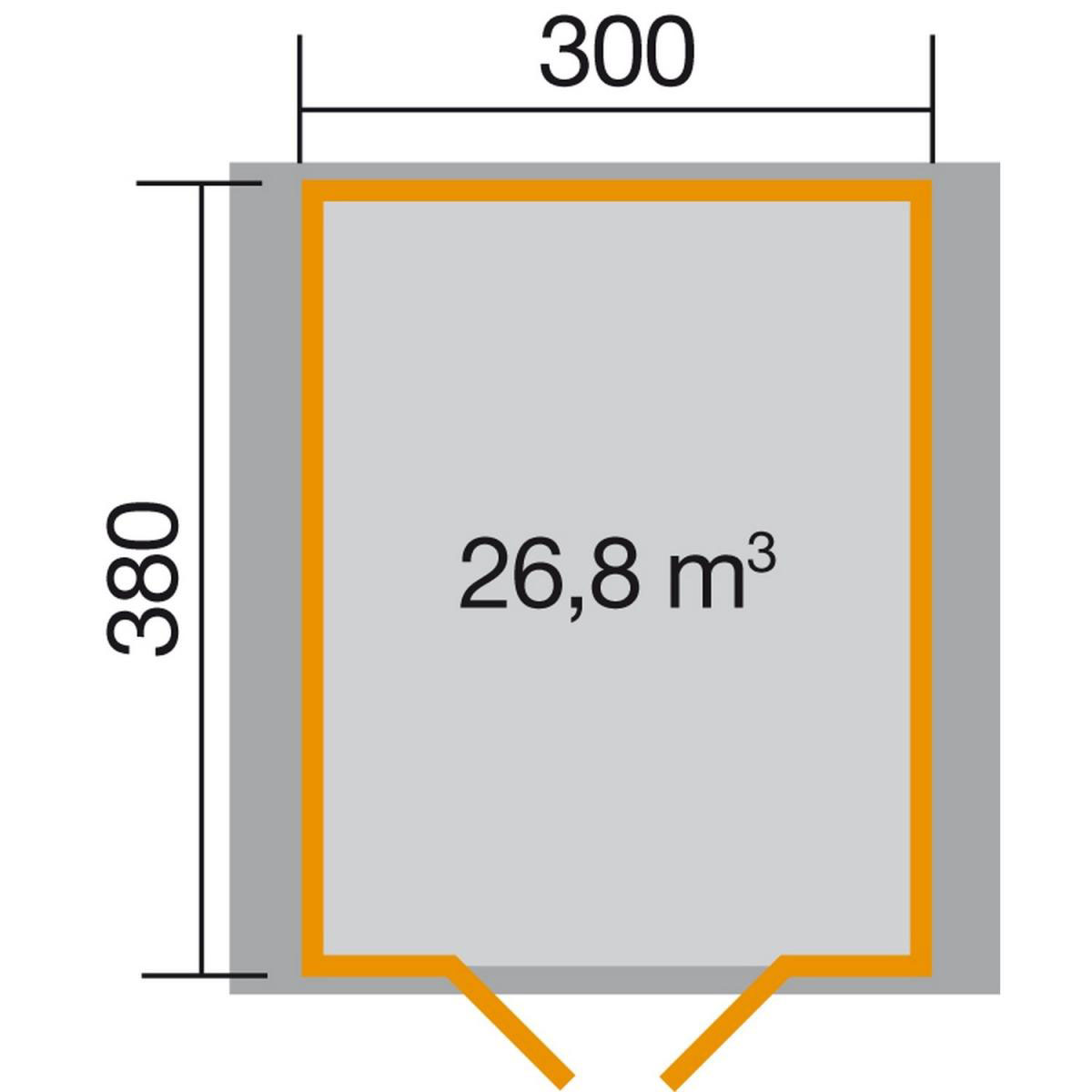 Weka Gartenhaus Premium 28 mm 380 x 410 x 262 cm Bild 2