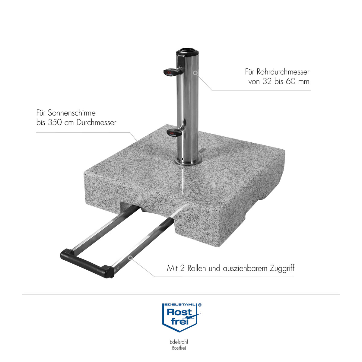 Doppler Granitsockel Active Trolley 50 kg mit Rollen Bild 7