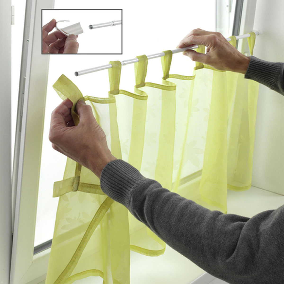 Gardinia Klemmvitrage 45-75 cm Durchmesser 10/12 mm weiß Bild 4