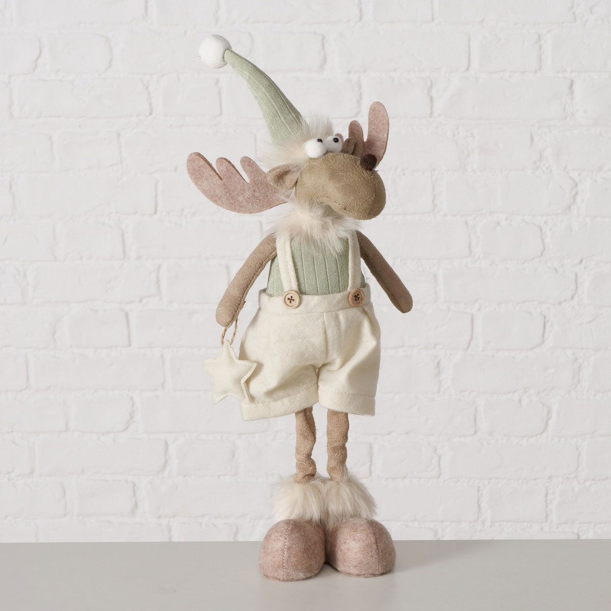 Figur Bruny sortiert Elch 17 x 12 x 45 cm cremeweiß braun hellgrün Textil Bild 5