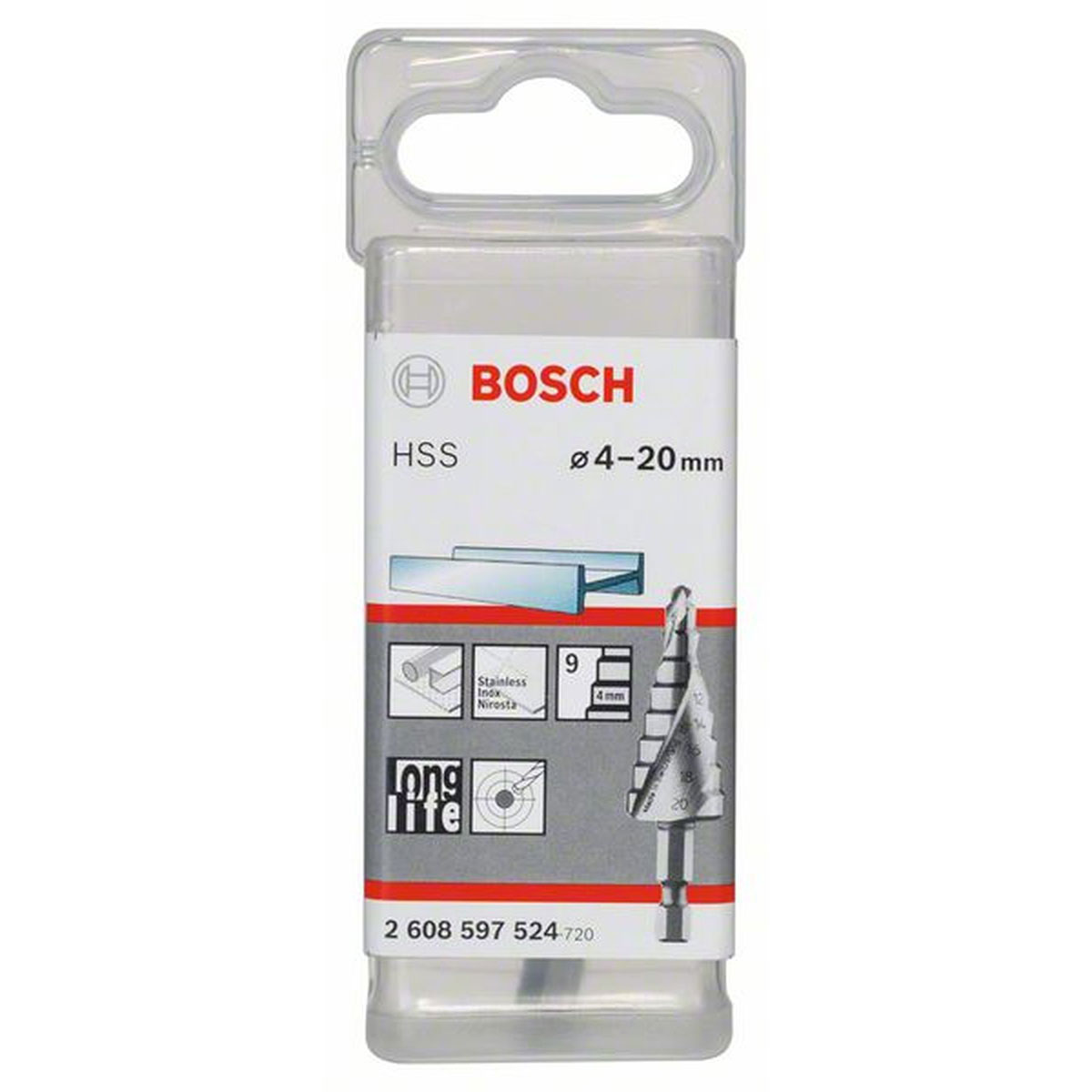 Bosch Stufenbohrer HSS 4 - 20 mm 1/4" 70,5 mm