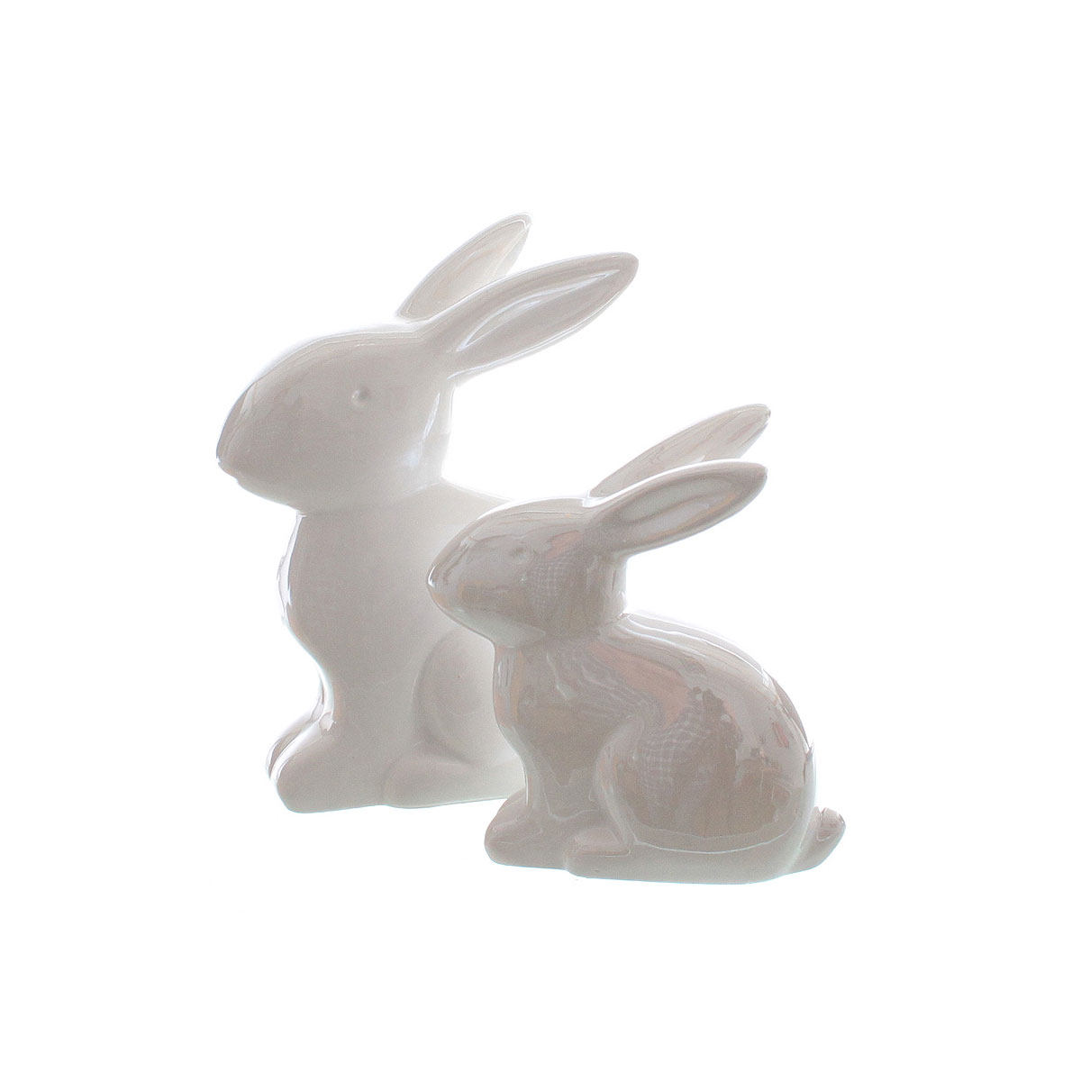 Hase sitzend 12 x 13,5 cm weiß