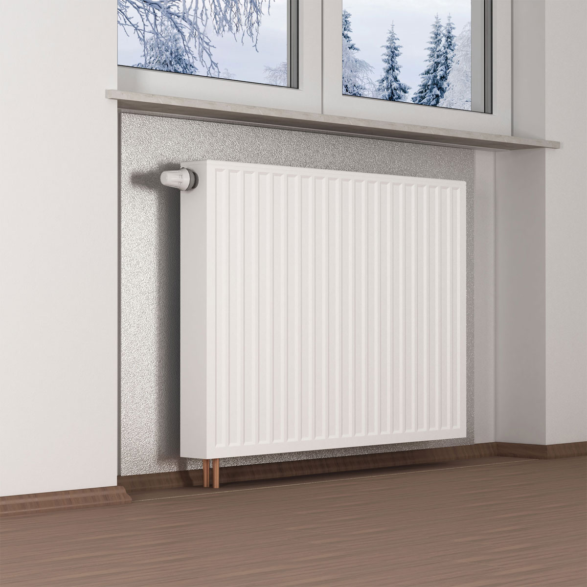 Dämmplatte für Heizkörpernischen alubeschichtet 50x50 cm 6 mm Bild 2