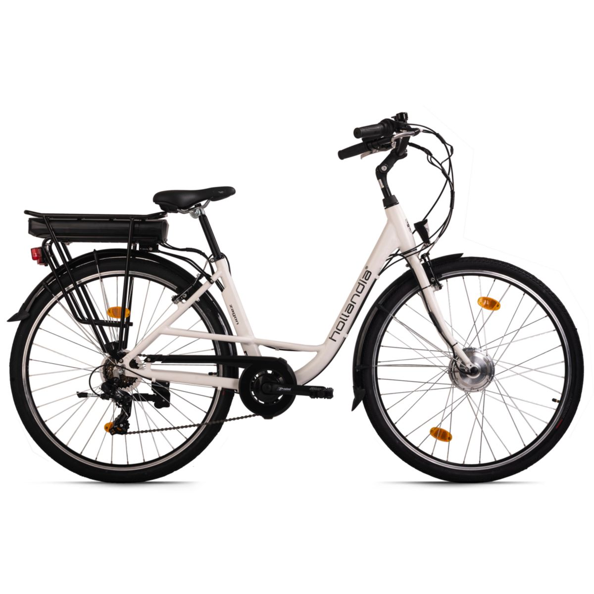 E-Citybike Damen 28" Hollandia Zagon RH 44 cm Weiß  250 Watt Li-Ion 36V/13 Ah 6 Gänge