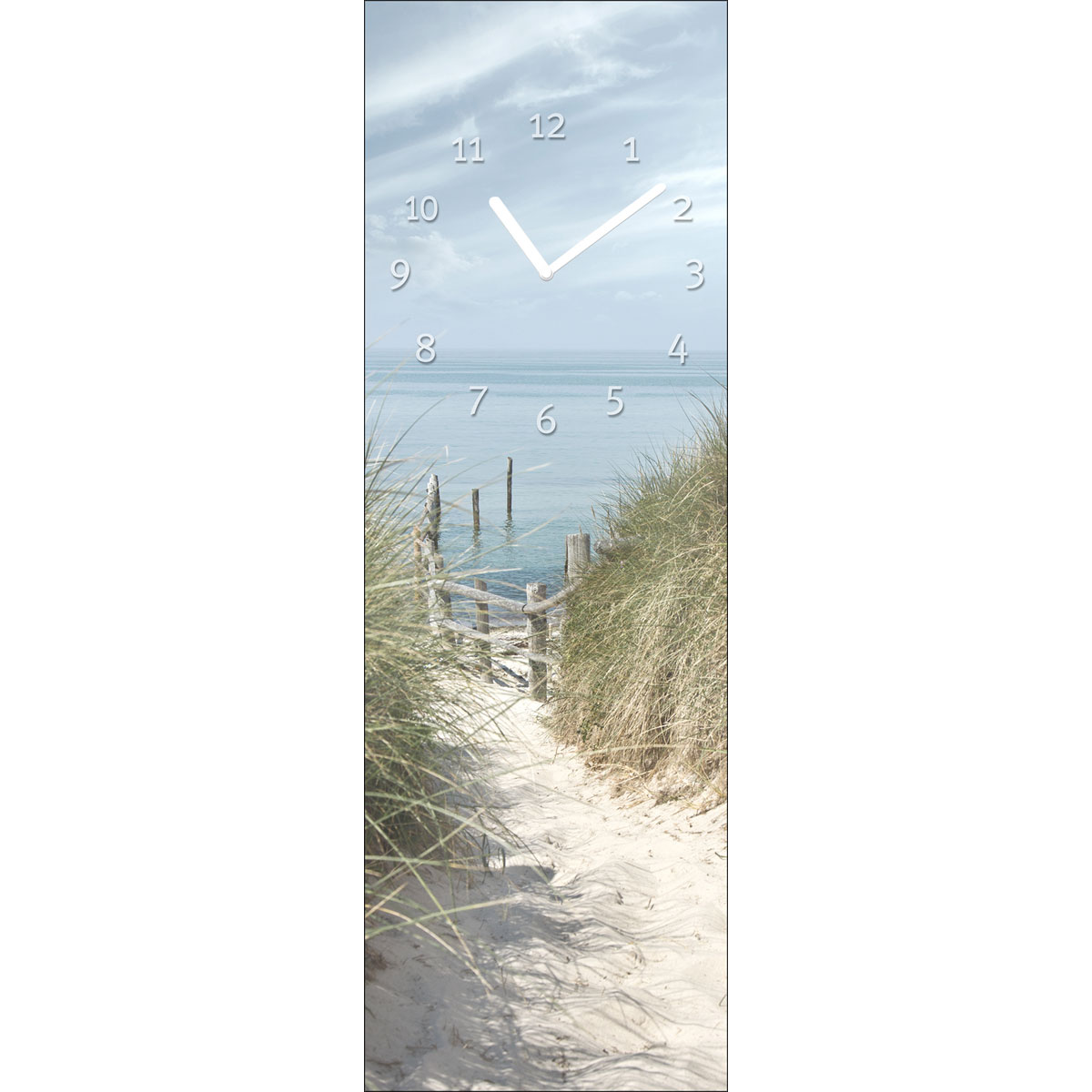 Time-Art Düne und Meer 20 x 60 cm Glasuhr