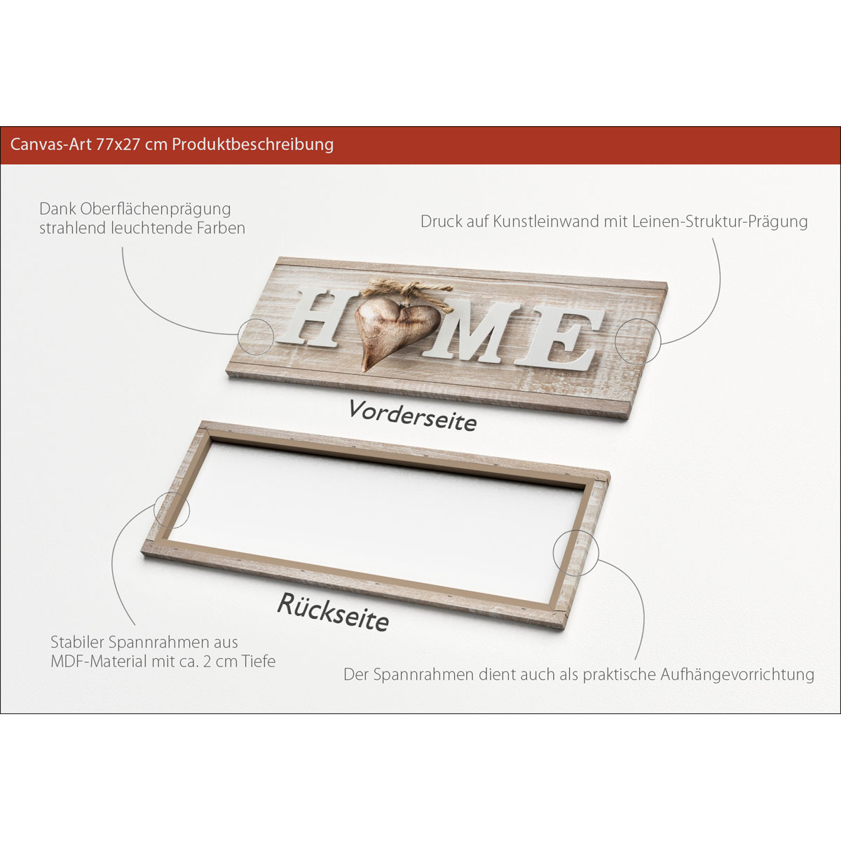 Canvas-Art Home 30 x 80 cm Bild 3