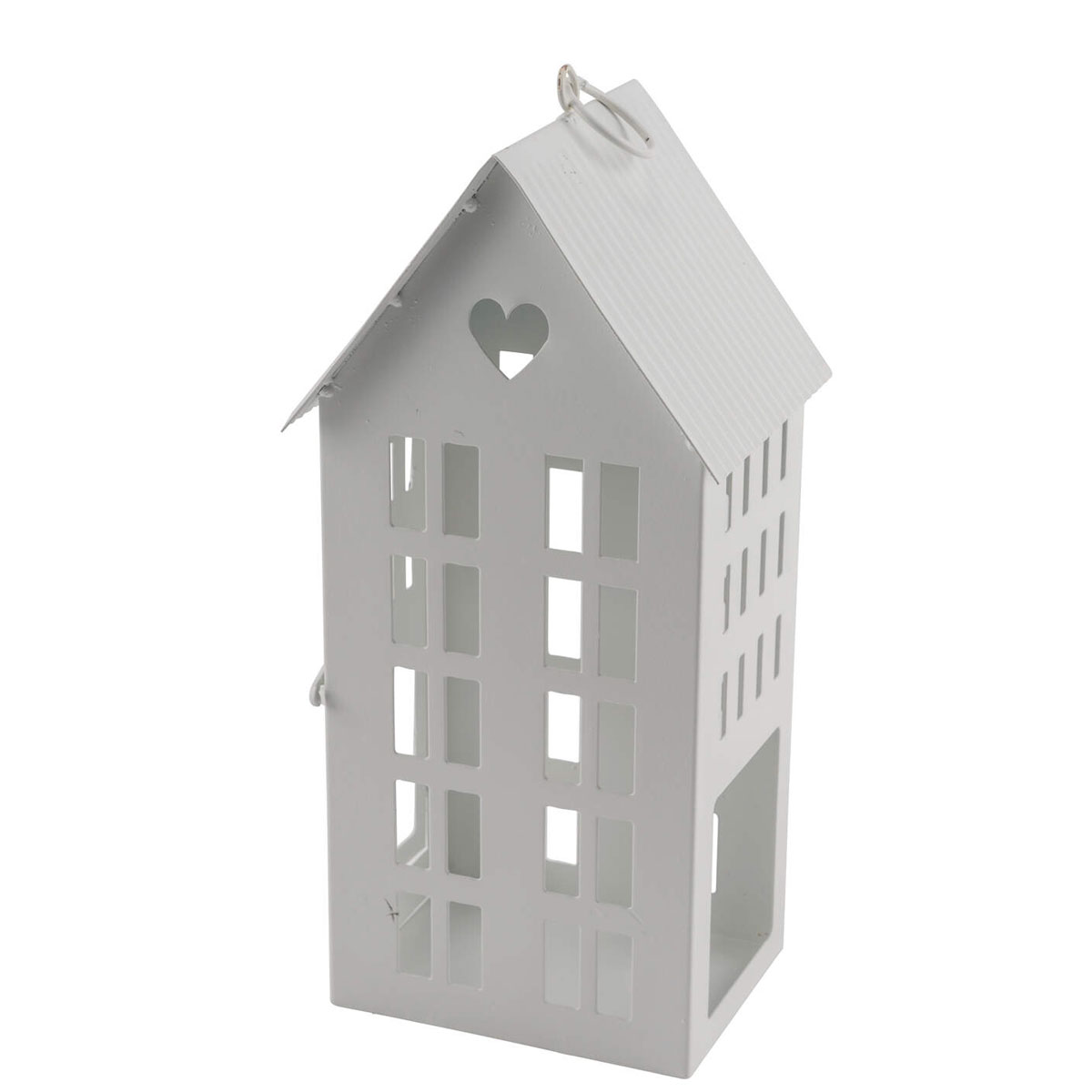 Metallhaus hängend weiß 16x13x33,5cm