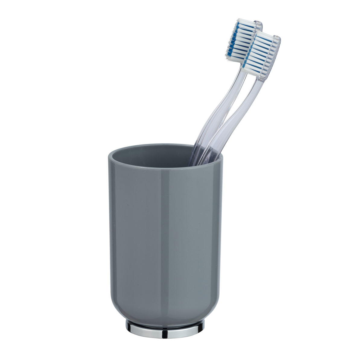 Wenko Zahnputzbecher Posa grau/chrom Bild 1
