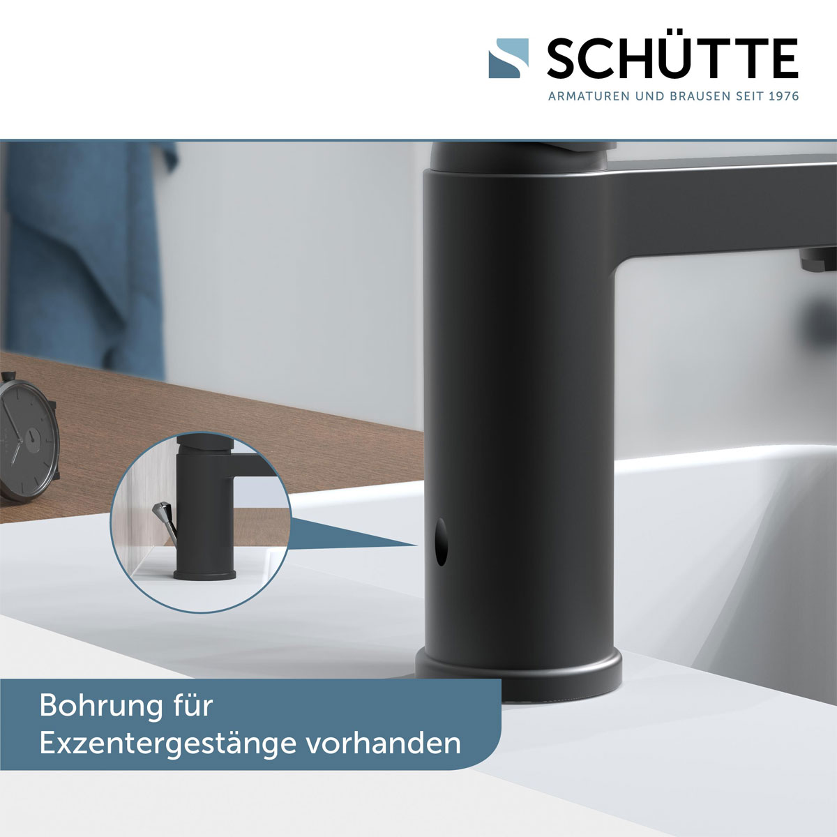 Schütte Waschtischarmatur Elephant schwarz-matt inkl Push-Open-Ventil Bild 10