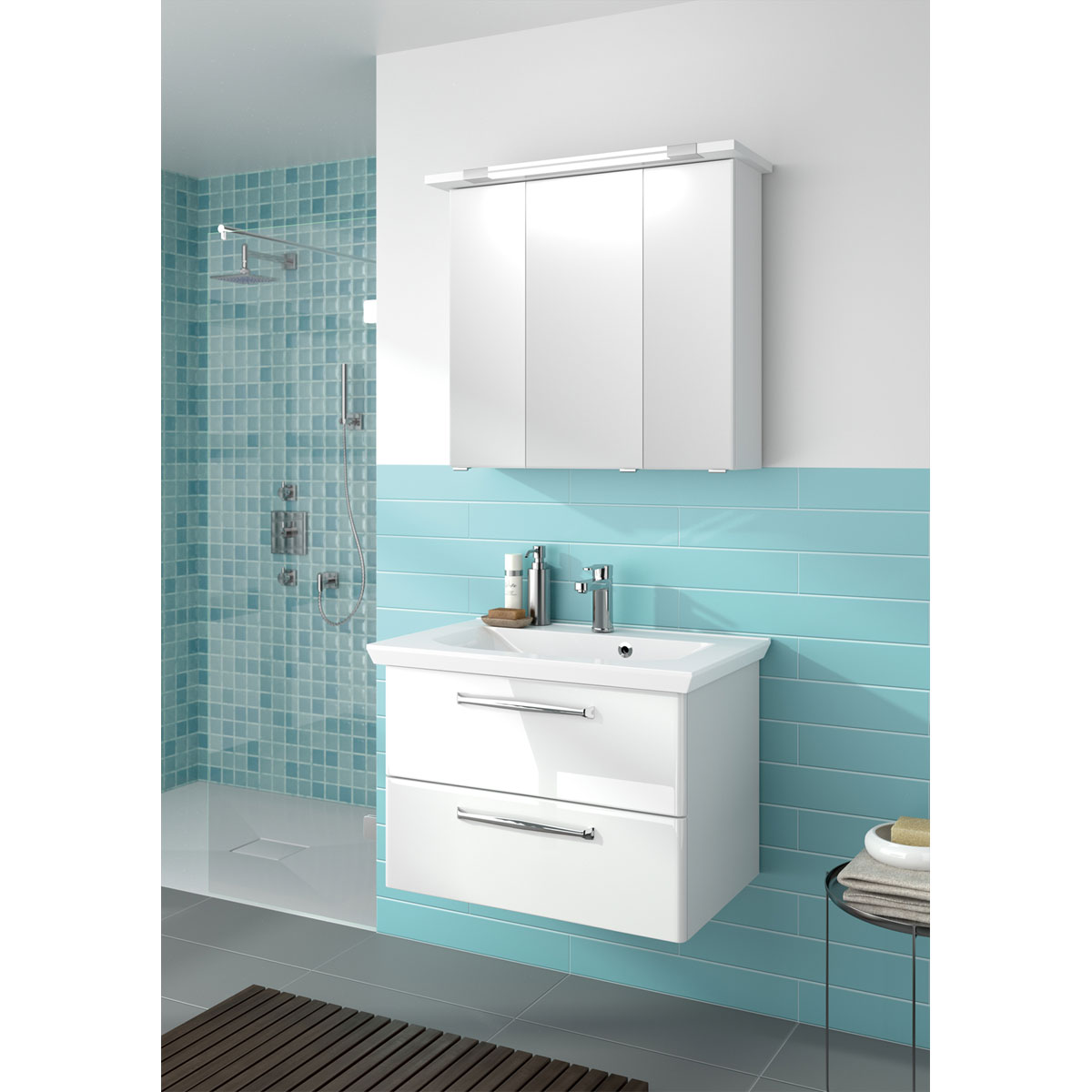 Pelipal Mineralmarmor-Waschtisch Trentino weiß 51 x 80 x 3,5 cm Bild 2