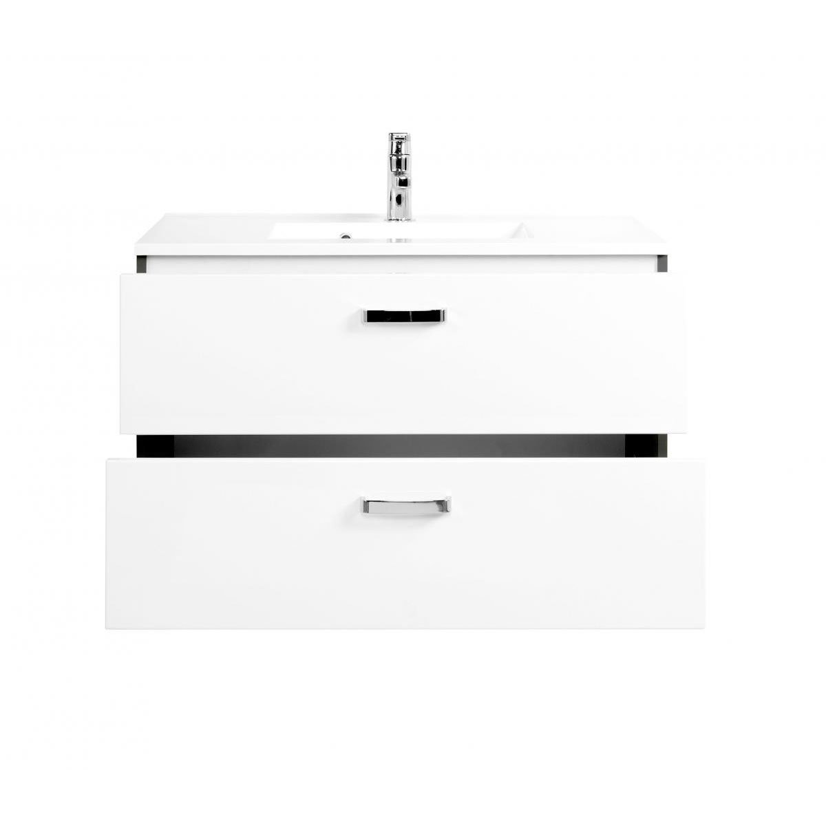 HELD Waschtisch 90 graphitgrau-weiß Hochglanz 2 Auszüge Bild 2